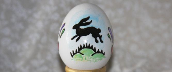 vintage Easter bunny egg design
