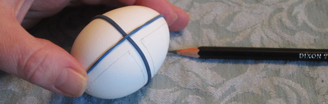 Divide egg into cross Easter craft