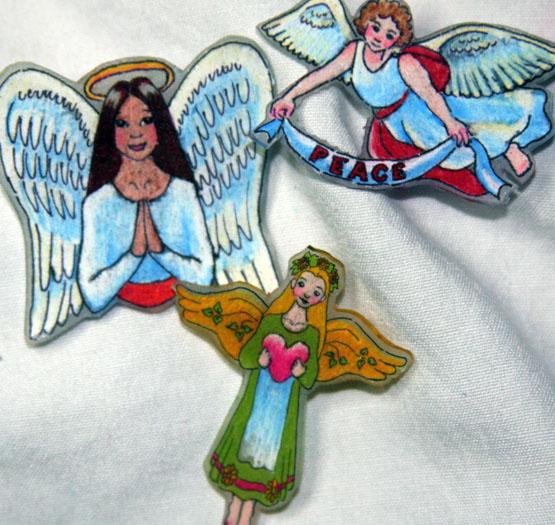 Angel pins can be made in many styles.