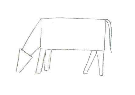 Sketch of Holstein Cow kids easy craft.