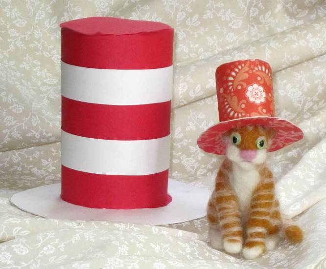 Mini top hats can be striped for Cat in the Hat hats. 