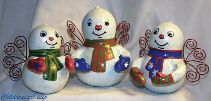 snow angel gourd children craft