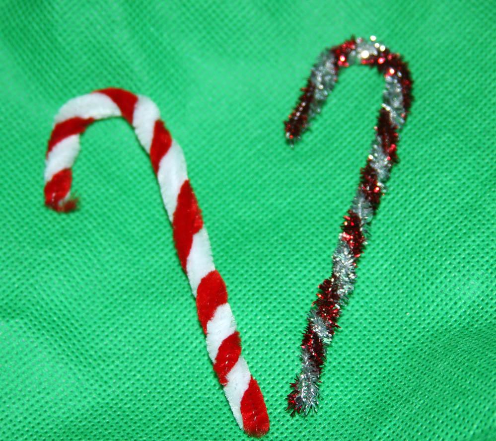Chenille Candy Cane Childrens Christmas Crafts